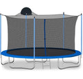 Trampoline de 3,65 m pour adultes et enfants avec panier de basket-ball, trampolines d'extérieur avec échelle et filet de sécurité pour enfants et adultes