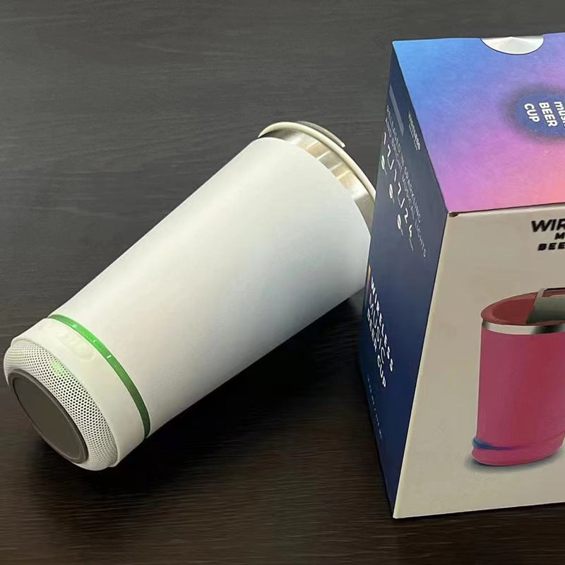 16oz Bluetooth Speaker Beer Mug - Stainless Steel Travel Cup
