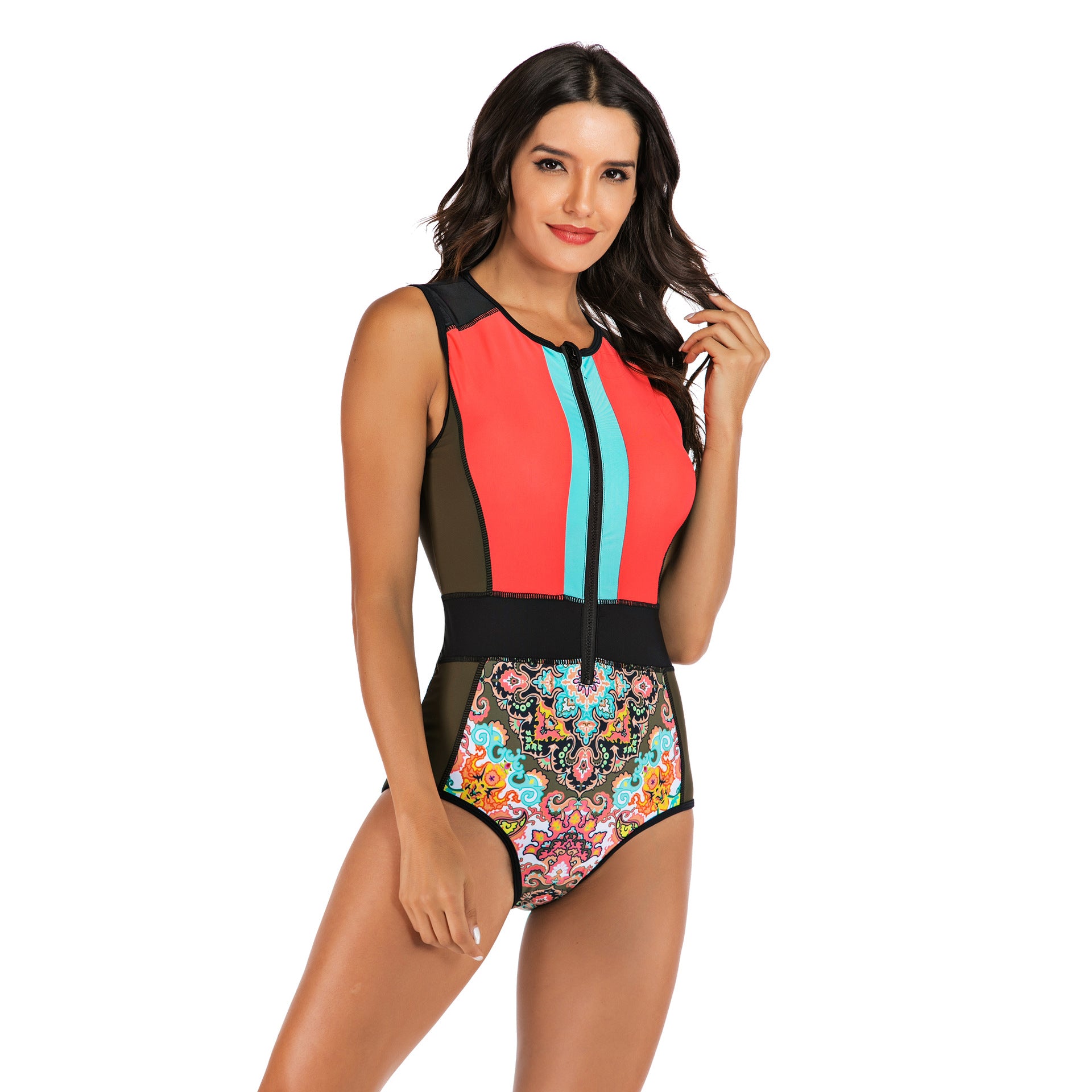 Women's Sleeveless Surfing Swimsuit for Diving (Model 7704)