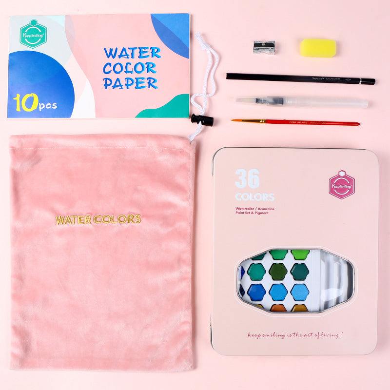 Bogliuno 36-Color Solid Watercolor Paint Set for Beginners