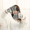 Touchscreen Gloves, Double-Layered Warm Knitted Mittens