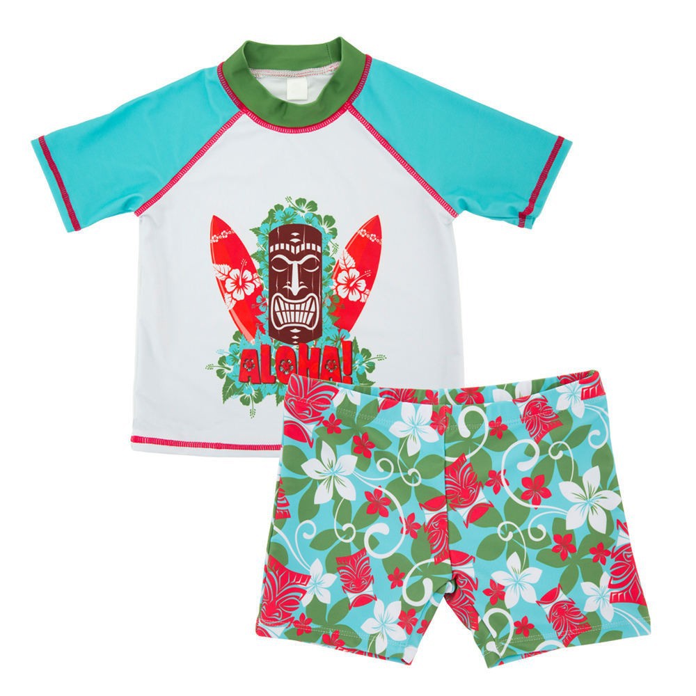 Boys' Cartoon Sun Protection One-Piece Swimsuit