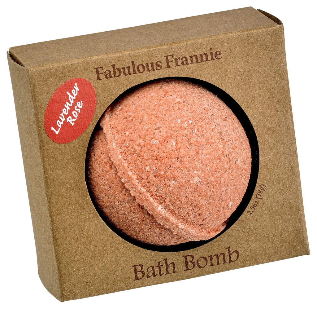 Fabulous Frannie Lavender Rose Natural Handmade Bath Bomb Set Rich in Essential Oil Mineral Salt Coconut Oil Witch Hazel Fizzies to Moisturize Skin 2.5oz (Pack of 1)