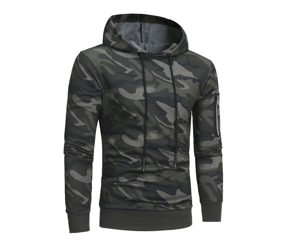 Camo Hoodie Sweatshirt with Hood