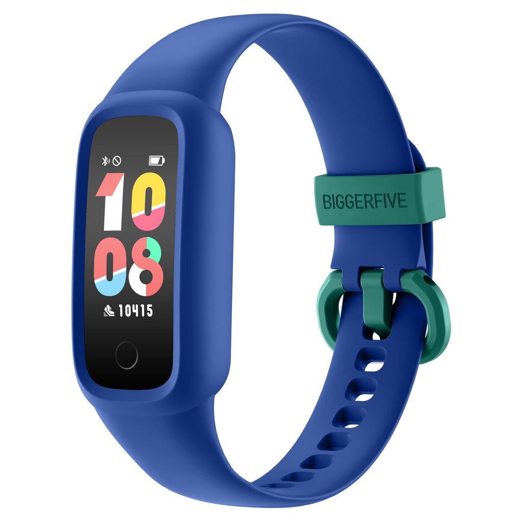 BIGGERFIVE Vigor 2 L Kids Fitness Tracker Watch for Boys Girls Ages 5-15 IP68 Waterproof Activity Tracker Pedometer Heart Rate Sleep Monitor Calorie Step Counter Watch Blue