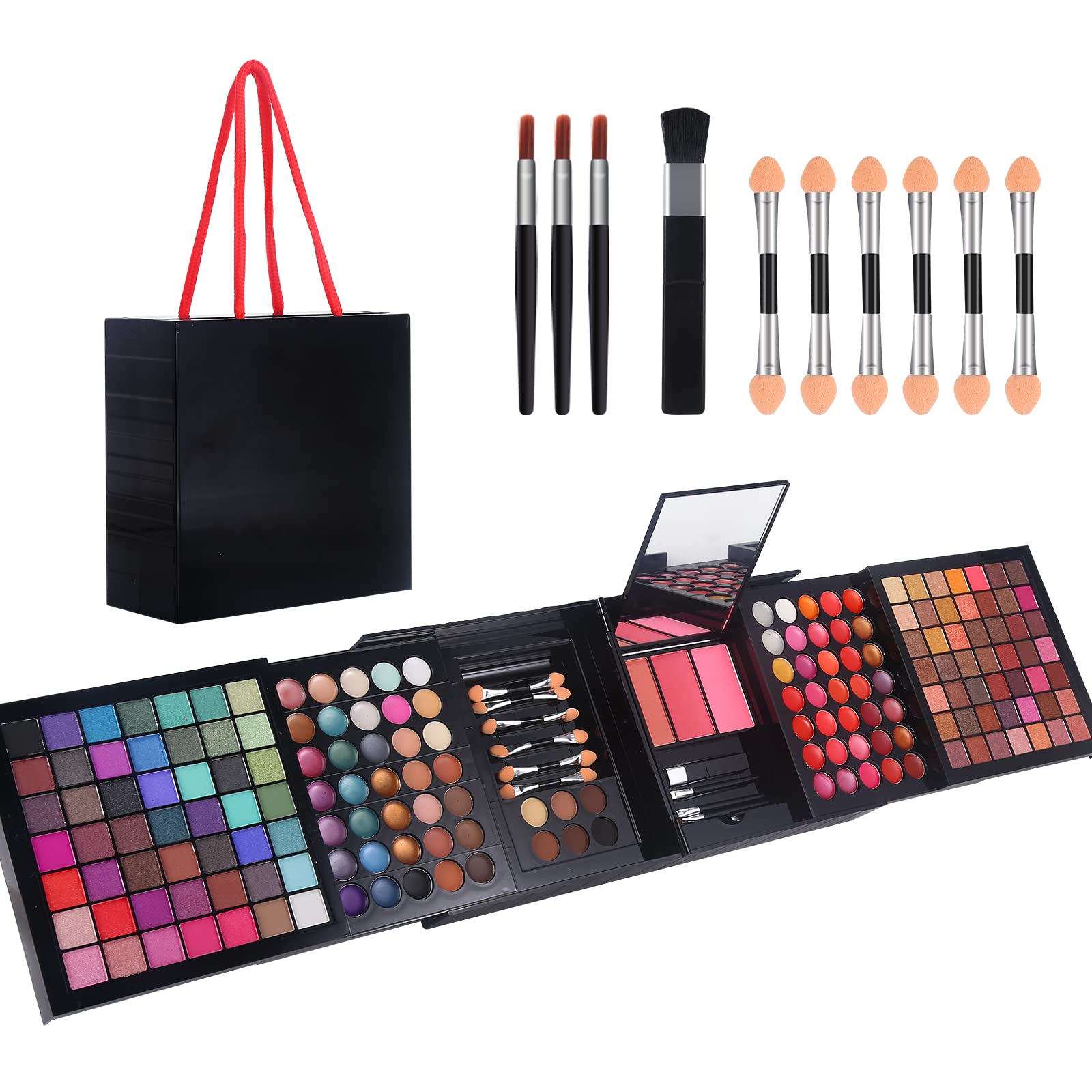 177 Colors Professional Makeup Kit for Women Girls Full Kit Gift Set with Mirror All in One Make up Palette Included Eyeshadow Powder Eye Shadow Gel Lip Gloss Concealer Eyebrow Powder Blush Brushes