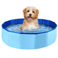 Enenes 24 x 8 Dog Pool Folding Dog Swimming Pool Portable Dog Bathtub Dogs Cats PVC Non-Slip Bath Tub Puppy Shower Bathing Tub and Collapsible Pool for Dogs Cats (Blue)
