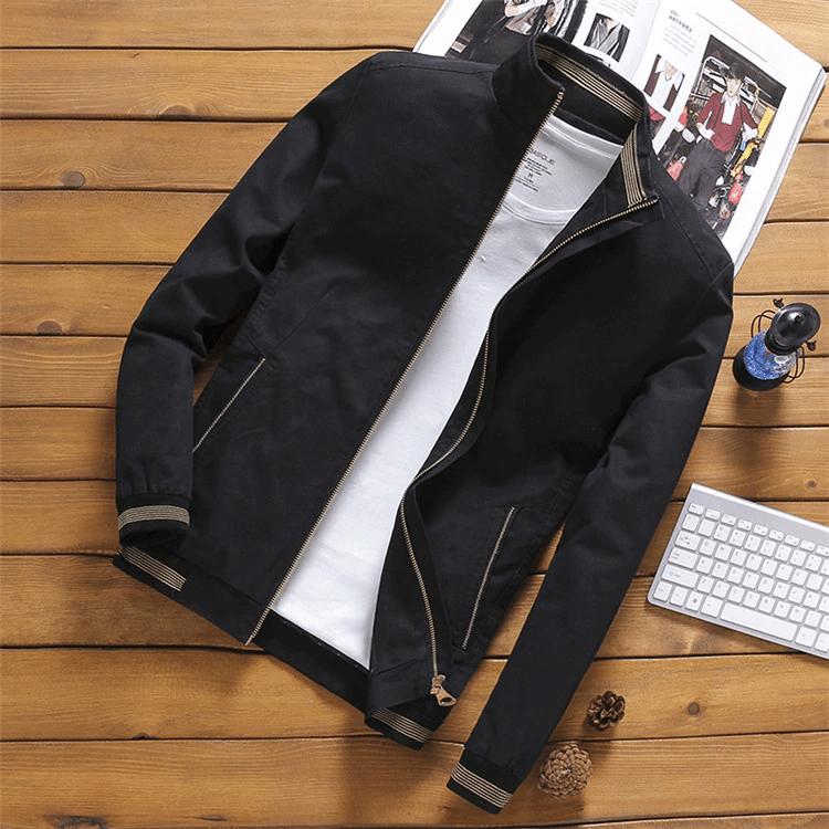 Men's Slim Fit Winter Jacket with Stand Collar