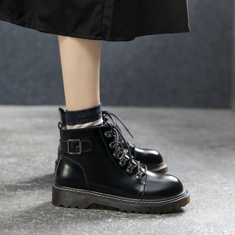 Ladies Retro Flat Short Boots