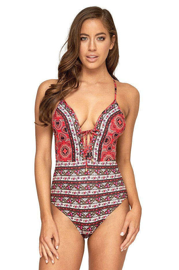 Women's Printed Bikini and One-Piece Swimsuit Set