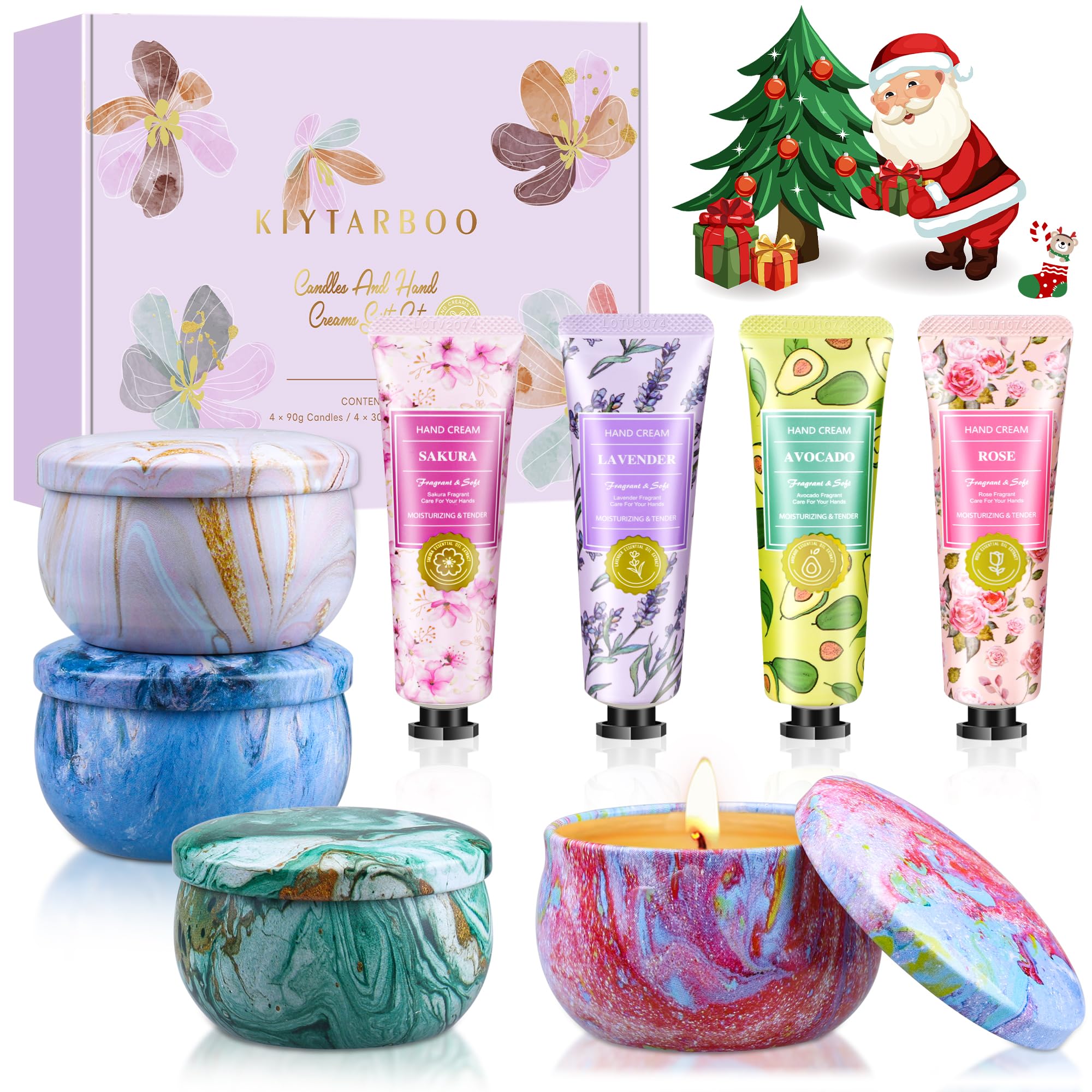 Gift Baskets for Women: Valentines Day Gifts For Her Unique Candles & Hand Cream Lotion Gifts Set Relaxing Spa Holiday Gift Set Birthday Gift for Wife Coworkers Friends Nurse Gifts Teacher Gifts