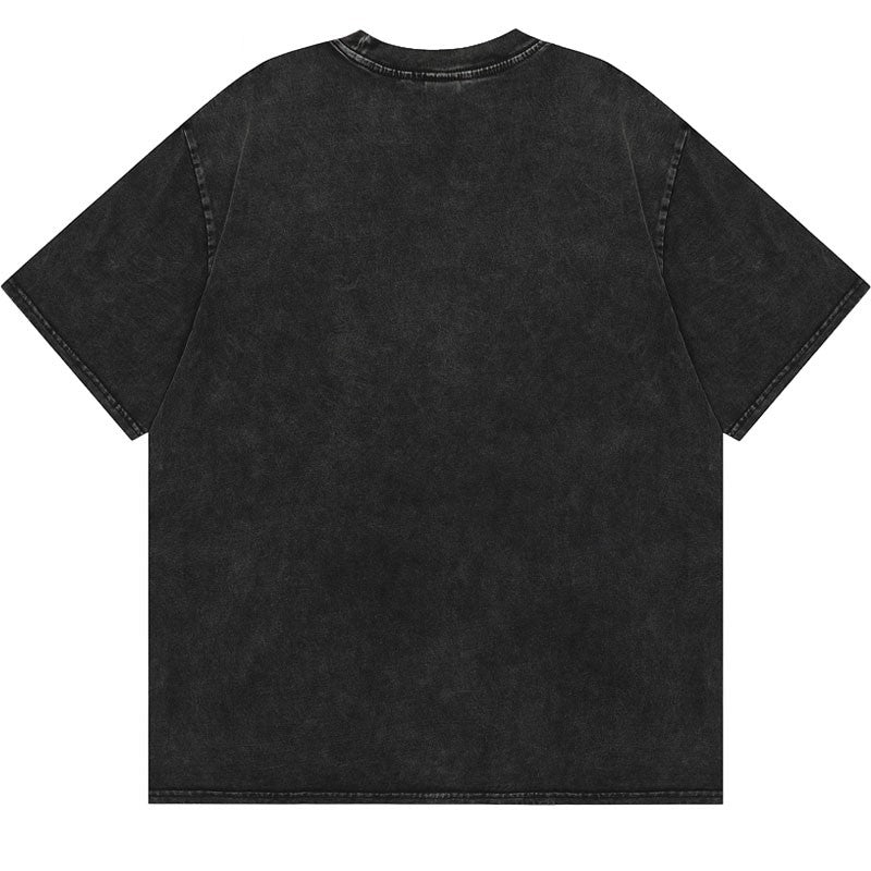 Harajuku 2024 Summer Men's Black Graphic T-Shirt