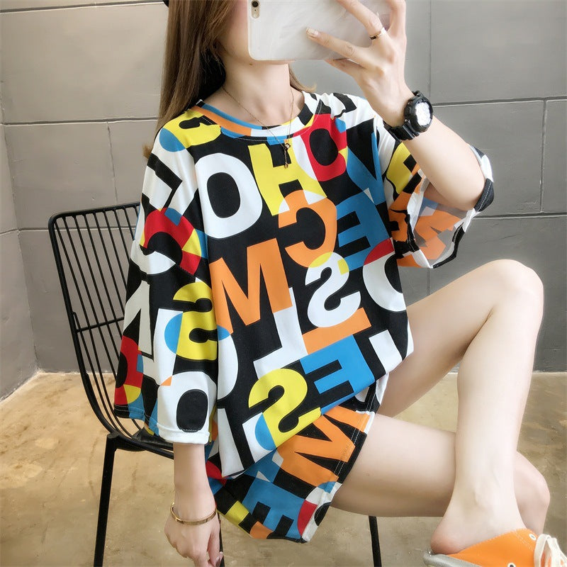 Korean Style Loose-Fit Short Sleeve T-Shirt for Women