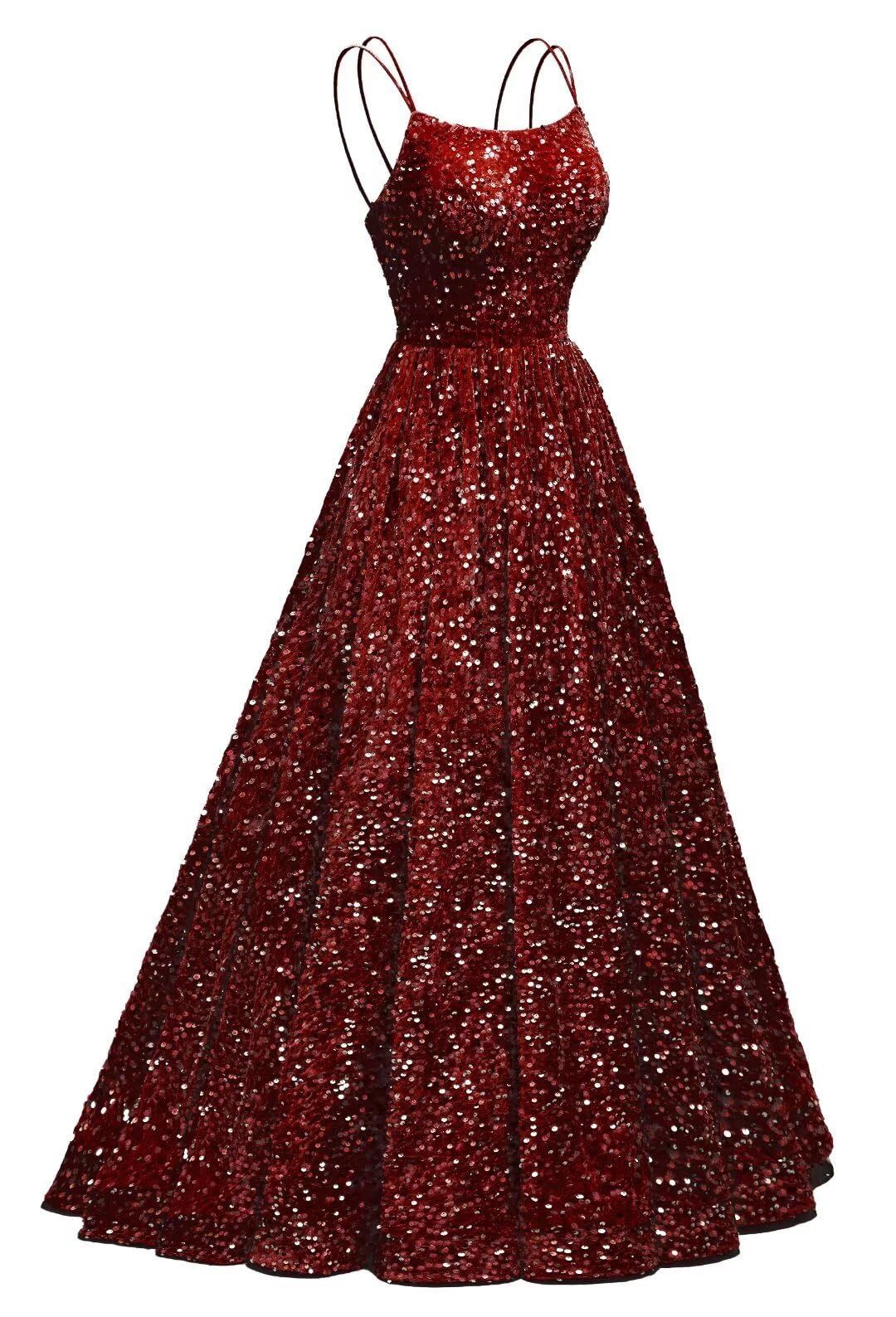 YOFF Sparkly Sequin Tiered Homecoming Dresses Short Spaghetti Straps Prom Dresses A-line Scoop Neck Evening Cocktail Gowns for Juniors Orange 2