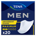 TENA Men Maximum Guard Serviettes absorbantes pour hommes, absorption maximale, paquet de 20