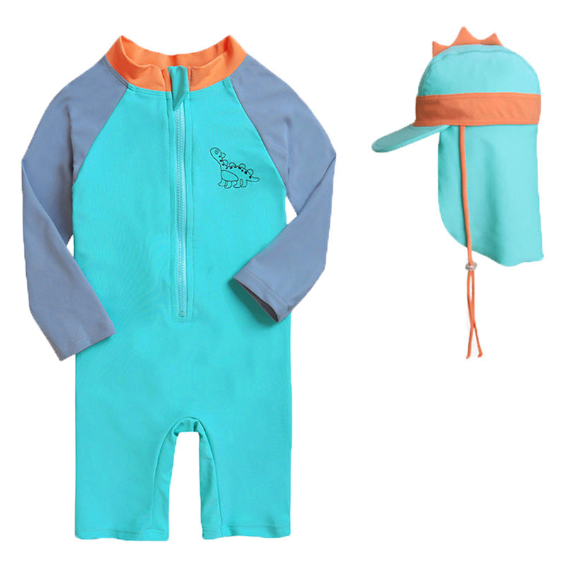 Dinosaur Print Summer One-Piece Swimsuit for Kids