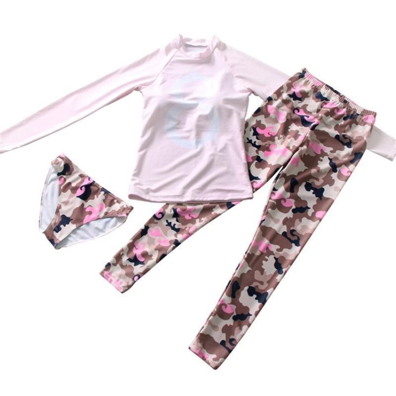 Women's Long Sleeve Two-Piece Sun Protection Swimsuit