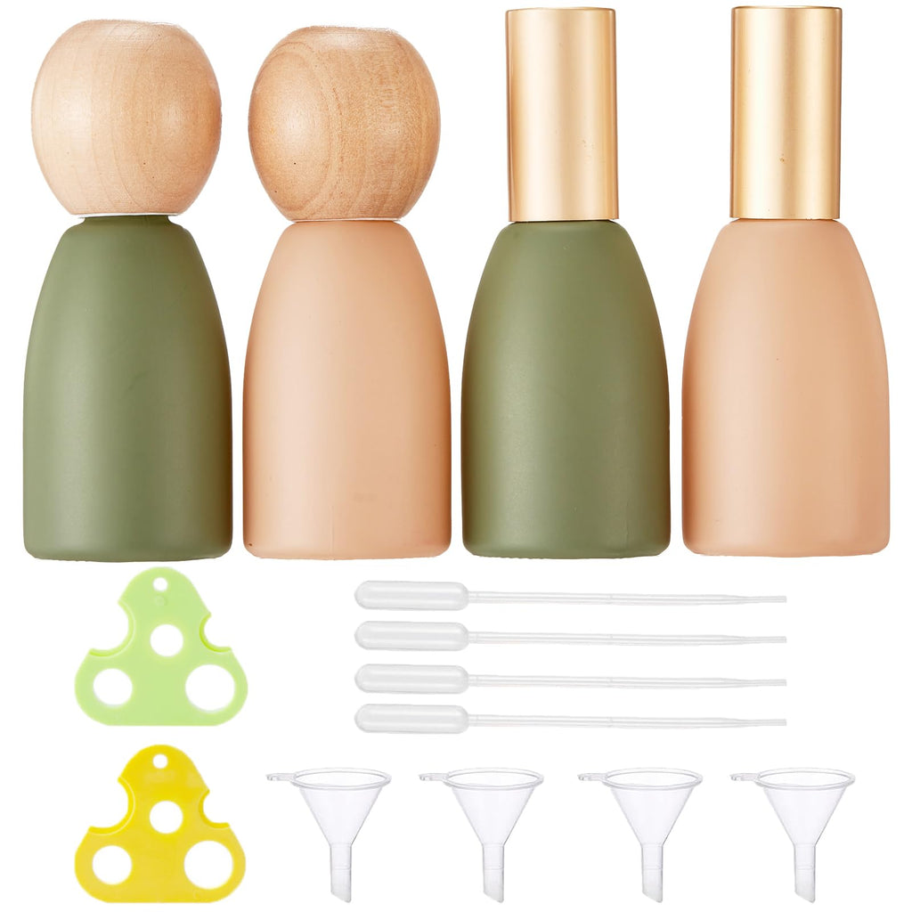 Qeuly 10ml Glass Roller Bottles for Essential Oils 4 Pack Essential Oils Roller Bottles Roll on Bottles with Stainless Steel Roller Balls Empty Rollerball Bottles for Aromatherapy Perfumes