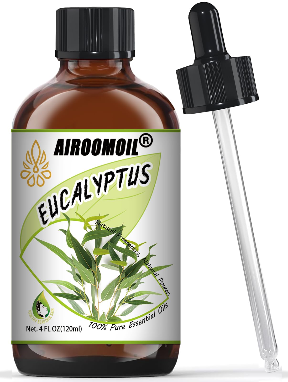 Αιθέριο έλαιο καθαρού ευκαλύπτου Airoomoil - Έλαια αρωματικών διαχυτών για υπαλλήλους γραφείου, προπονητές αθλητών, δέρμα, σάουνες, ντους, αρώματα, σαπούνια, υγραντήρα 118 ml
