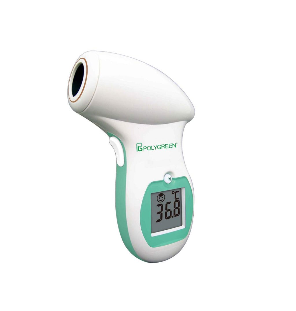 Polygreen Non-Contact Digital Thermometer for Adults and Kids °F/°C Infrared Forehead Thermometer with Fever Alarm Safe for Babies- KI-8280