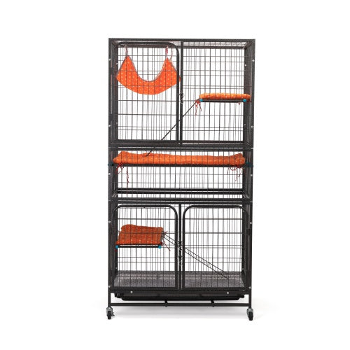 Cages pour animaux à 4 niveaux, Cages pour chats avec échelles, Cages pour lapins
