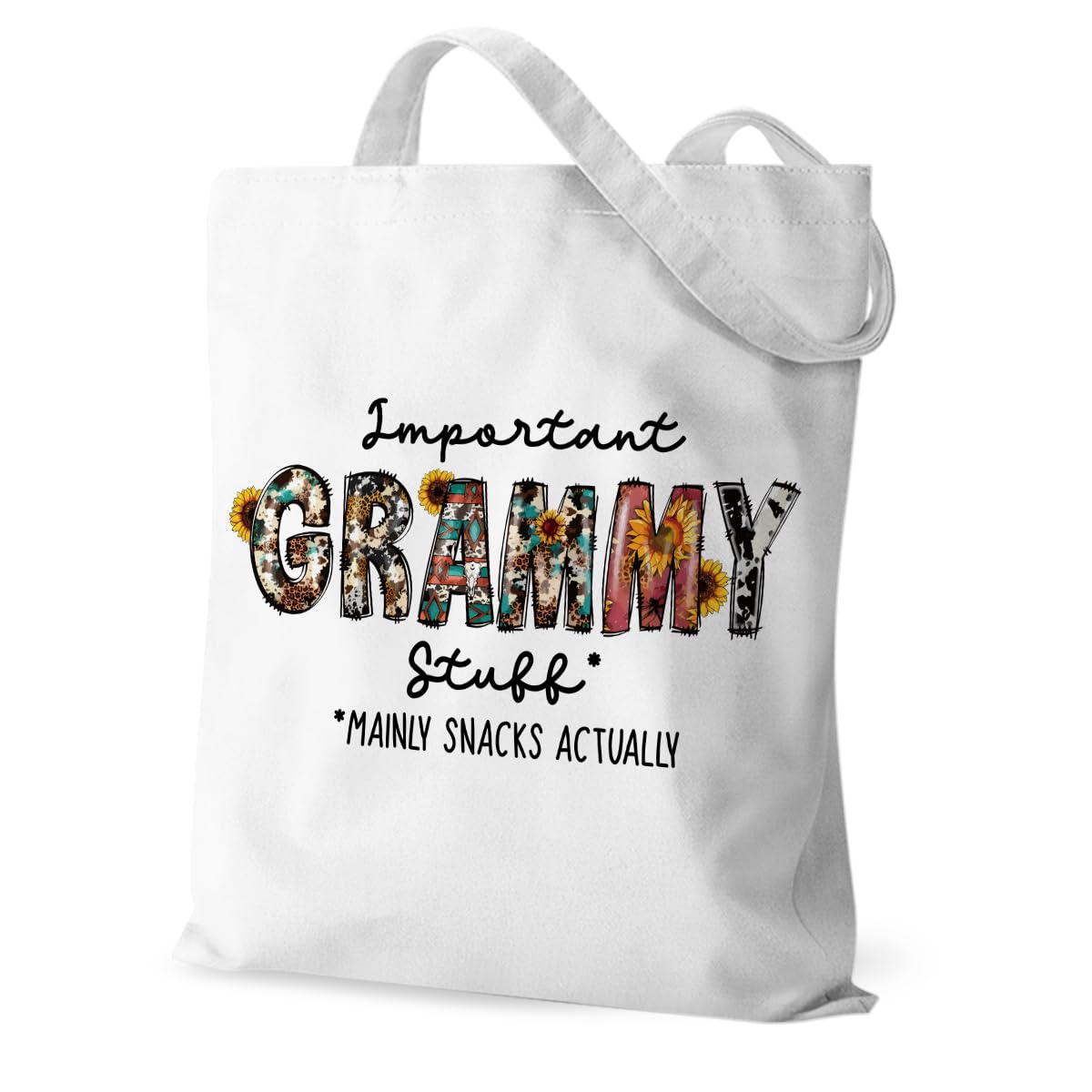 Grammy Gift Grandma Birthday Gifts Grandma Gifts Thank You Retirement Grandmothers Day Gifts for Grandma Nanny Women Western Tote Bag Beach Bag Reusable Grocery Bags Grandmother Gifts Mothers Day