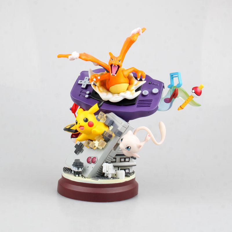 Pokémon GBA Game Console with Pikachu & Charizard Figures