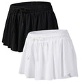 2 Pack Flowy Athletic Shorts with Pockets for Women Gym Yoga Workout Running Sweat Butterfly Lounge XXL Black White