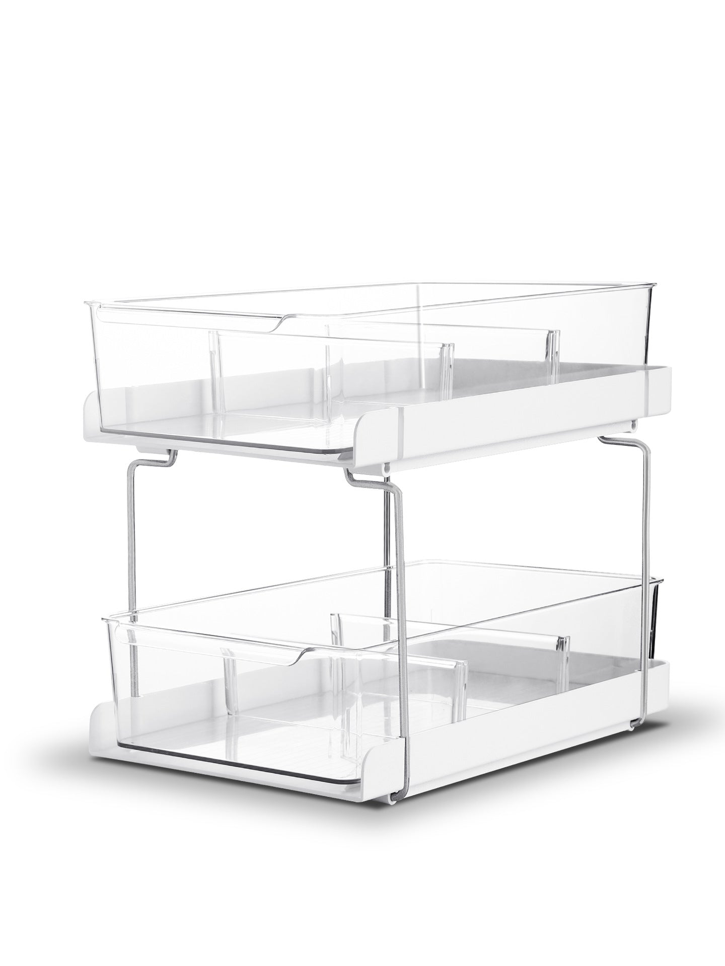 Double Drawer Pull-Out Rack for Seasoning & Cosmetics