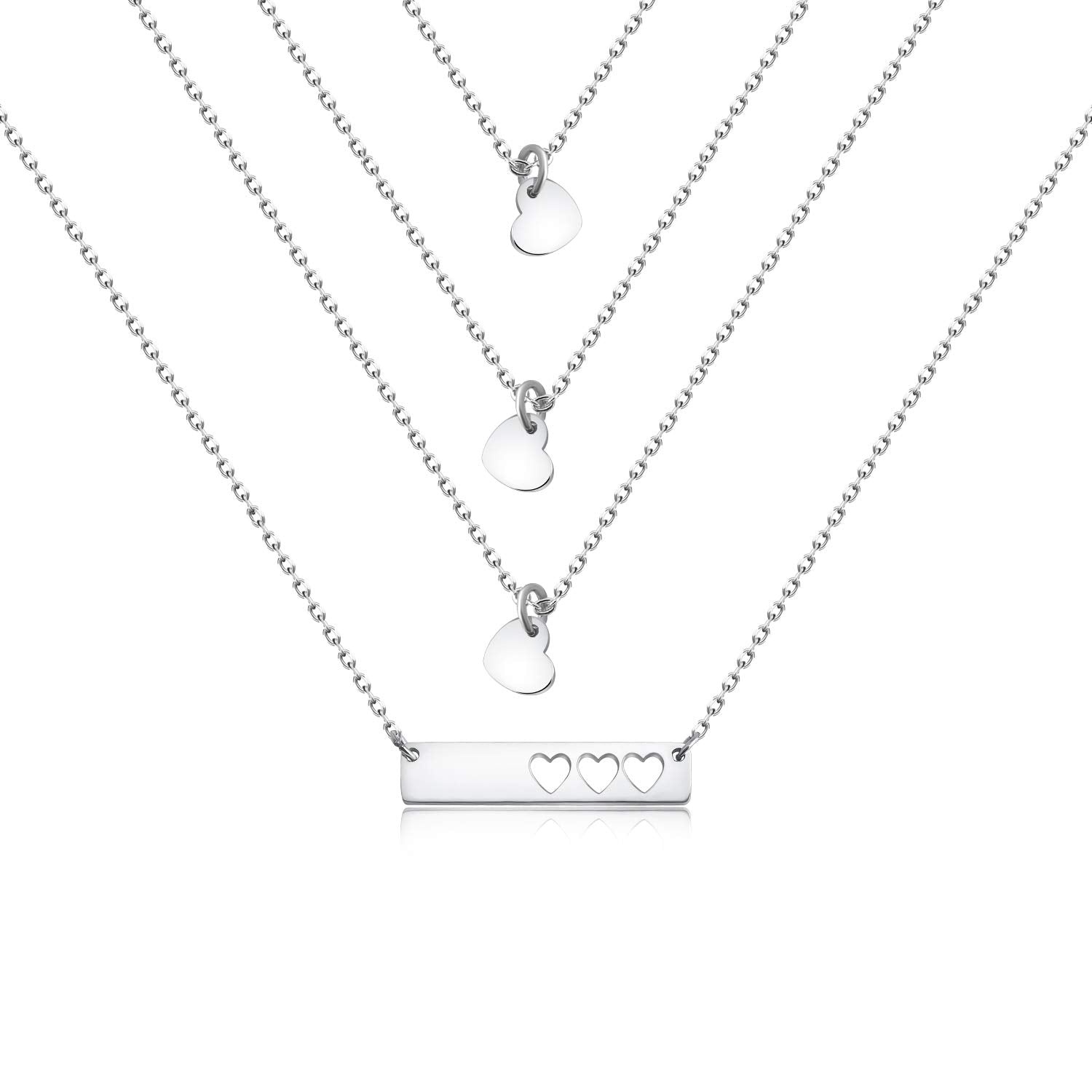 AKTAP Daughter Gifts Mother Daughter Necklace Cubic Zirconia Love Pendant Necklace Mothers Day Gift (2Mother & 2 Daughter 2)