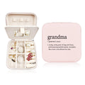 JRTW Mothers Day Gifts for Grandma Travel Jewelry Case for Women Travel Jewelry Organizer Grandma Mothers Day Gift Gramma Jewelry Box for Rings Bracelets Earrings Box Travel Gifts for Grandma