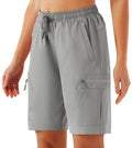 URBEST Womens Hiking Cargo Shorts Quick Dry Lightweight Summer Shorts for Women Outdoor Travel Golf Active with Zipper Pockets Light Grey XXL