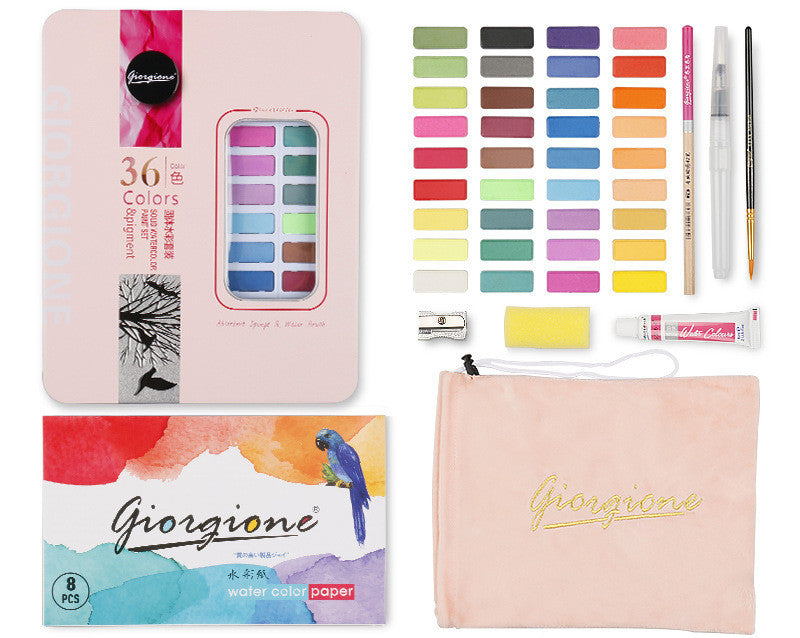 Complete 36/48 Colors Watercolor Paint Set and Accessories