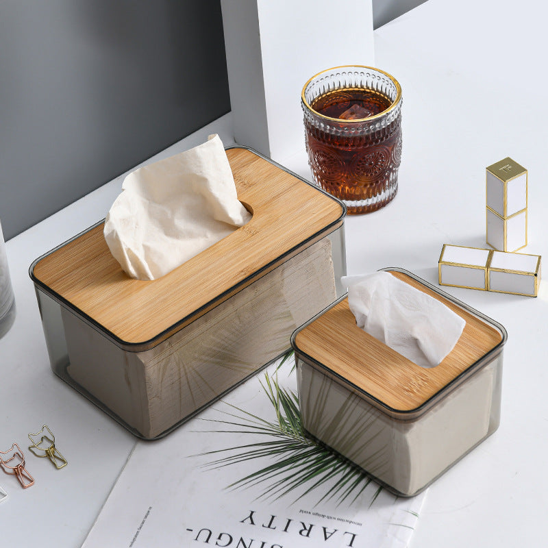 Nordic Minimalist Transparent Tissue Box for Home Use