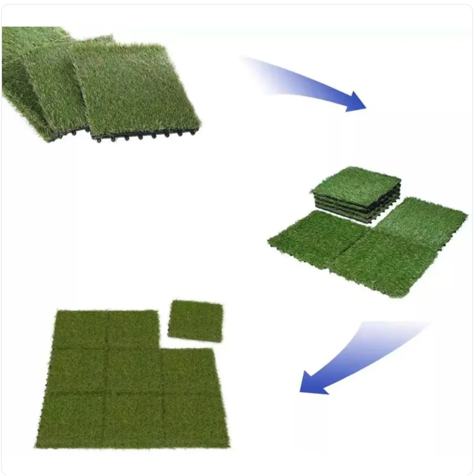 Artificial Grass Lawn Carpet Tiles | Outdoor & Pet-Friendly