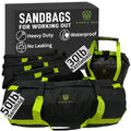 Magna Rex Sandbags for Working Out - Adjustable Sand Bags for Weight Training Heavy Duty Equipment - 1 Outer Workout Sandbag 3 Inner Sandbags and 1 Soft Kettlebell (Black/Green 50 lbs)