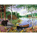 550 Piece Puzzle for Adults Black Bear and Cabin by J. Charles 24X18 Country Life Jigsaw from KI Puzzles (02632-SB)