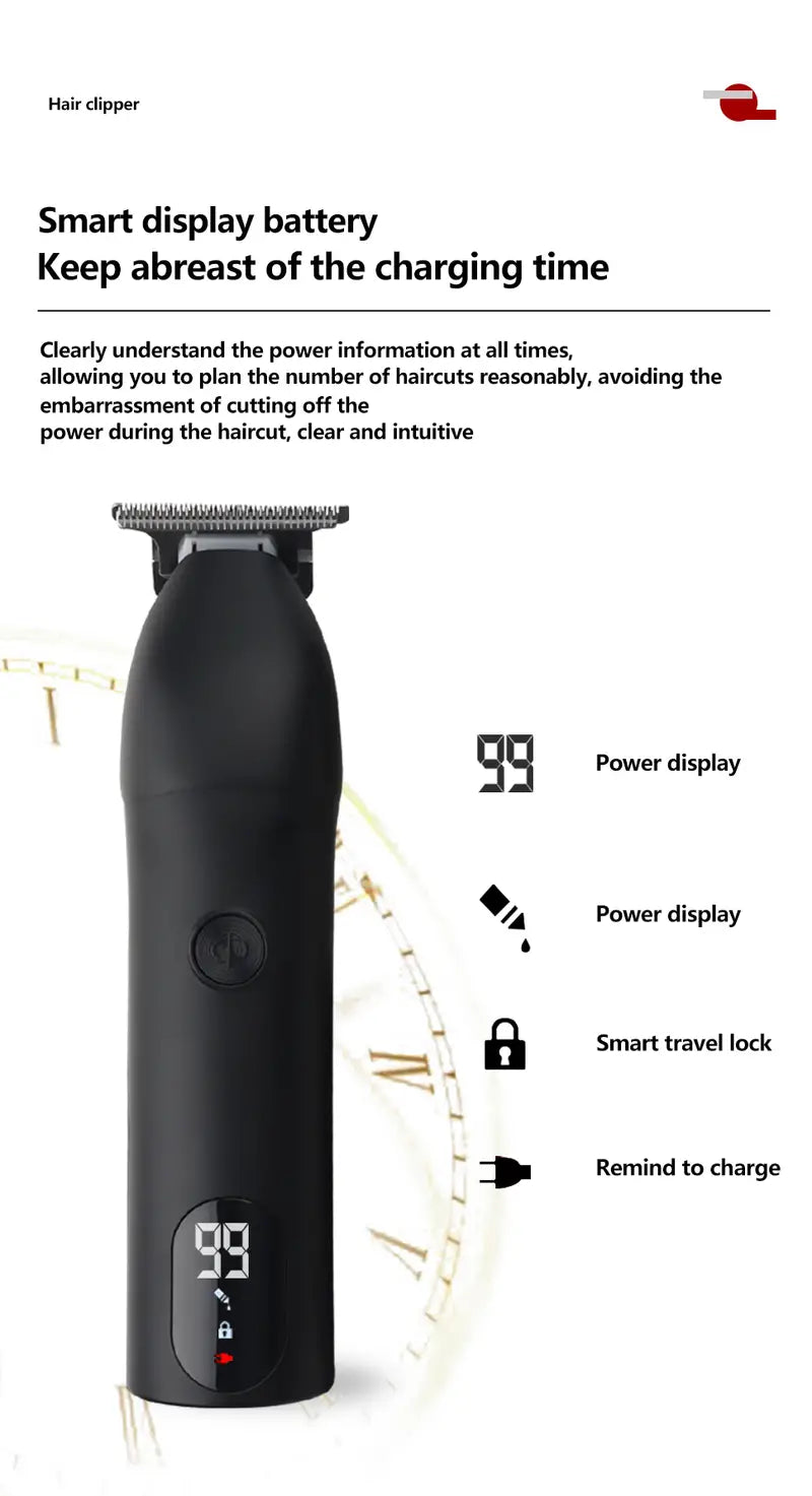 Rechargeable Waterproof Men's Hair and Beard Clipper