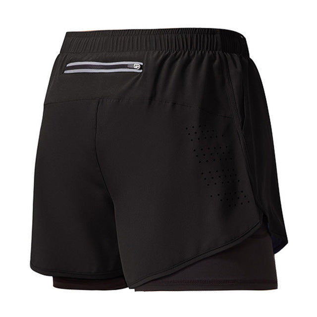 Men's Quick-Dry Running Shorts, Dual-Layer Training Shorts