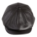 BOONJOVIA Mens Newsboy Flat Cap 100% Genuine Cowhide Leather Gatsby Ivy Golf Cabbie Hat (US Alpha XX-Large Brown)