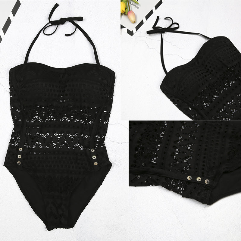 Plus Size Women's Lace One-Piece Swimsuit (Bikini)