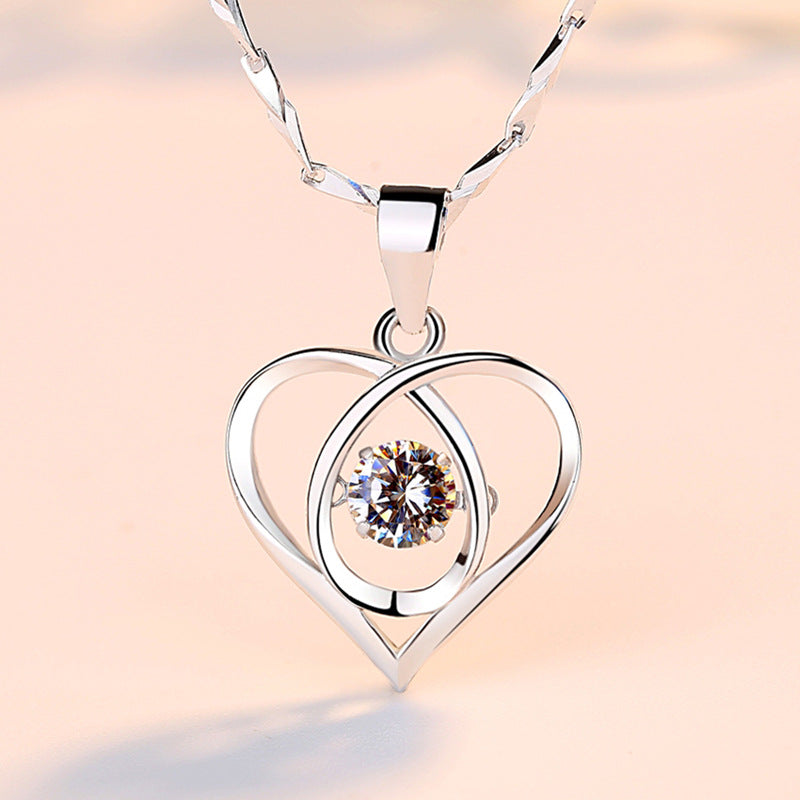 Sterling Silver 999 Heart Pendant Necklace for Women