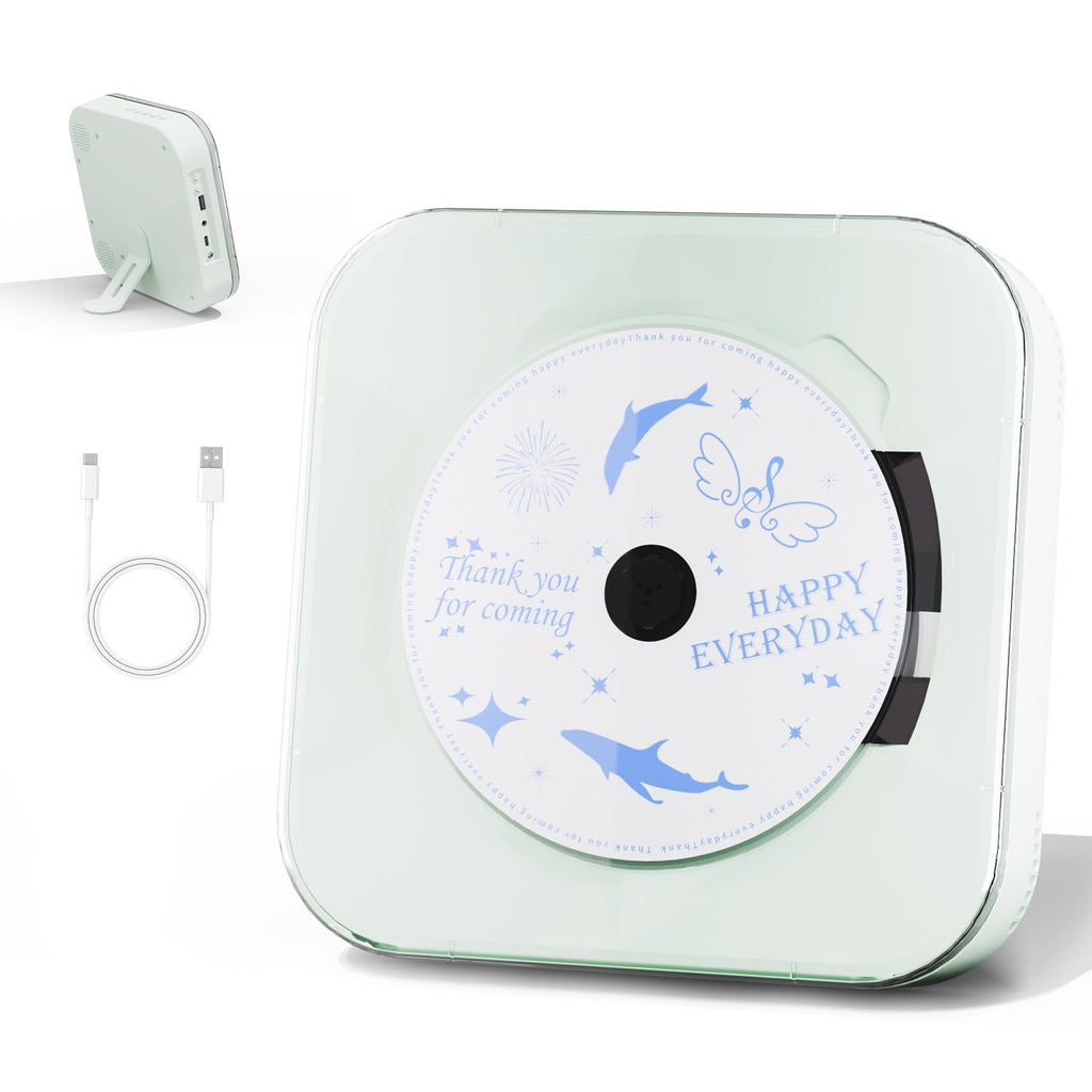 Lecteur CD audio Yintiny vert clair avec haut-parleurs pour la décoration intérieure (CD909)