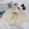 Ladies Crochet Cutout Knit Vacation Shorts