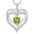 RIVIKO Heart August Birthstone Necklaces Gifts for Women 925 Sterling Silver Love Heart Pendant Necklace Mothers Day Valentines Christmas Birthday Jewelry Gifts for Her Mom Wife