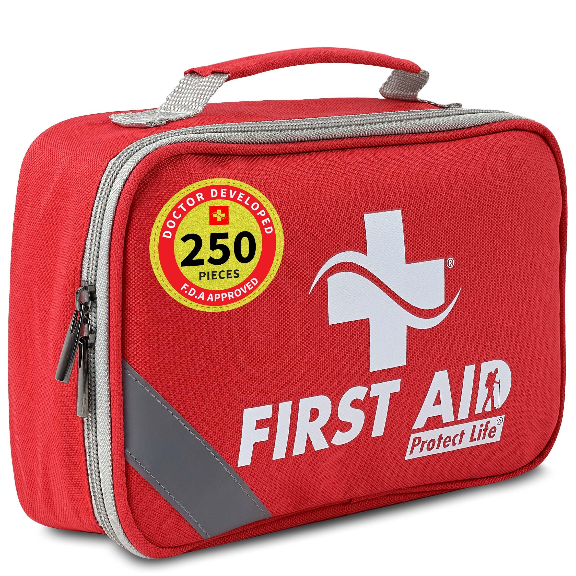 Protect Life First Aid Kit for Home/Business HSA/FSA Eligible Emergency Kit - Medical First Aid Kit - Camping First Aid Kit Hiking - 250pcs