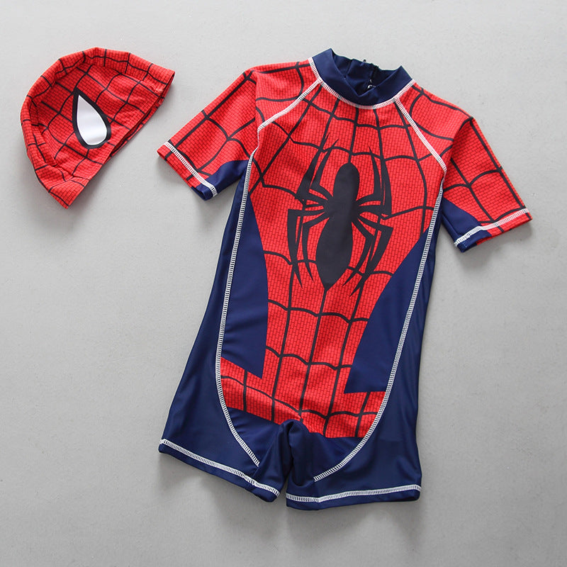 Children's Cartoon Print One-Piece Swimsuit