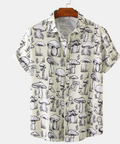 Men's Casual Hawaiian Short-Sleeve Mushroom Shirt