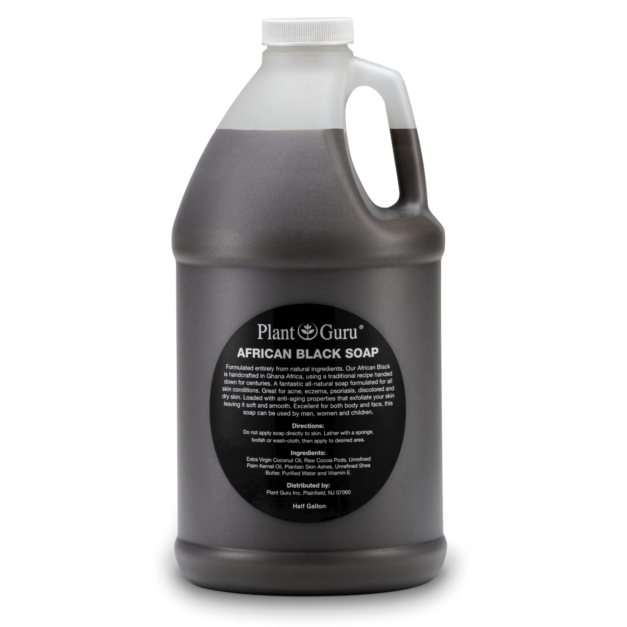 African Black Soap Liquid Half Gallon - 100% Raw Pure Natural From Ghana Acne Treatment Aids Against Eczema & Psoriasis Dry Skin Scar and Dark spot Removal Pimples and Blackhead Face & Body Wash