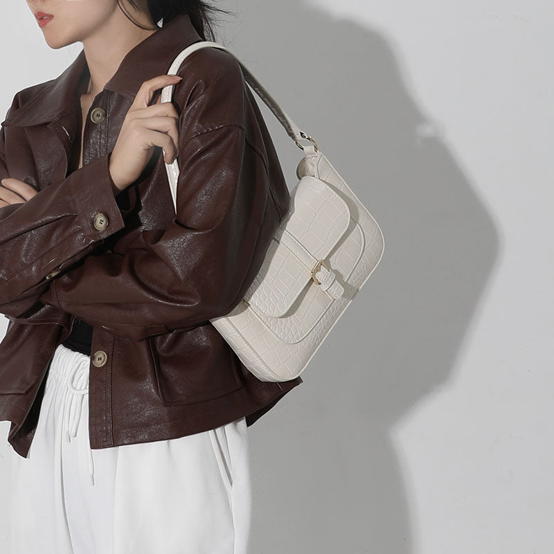 Sac à bandoulière baguette vintage pour femmes, motif aisselles